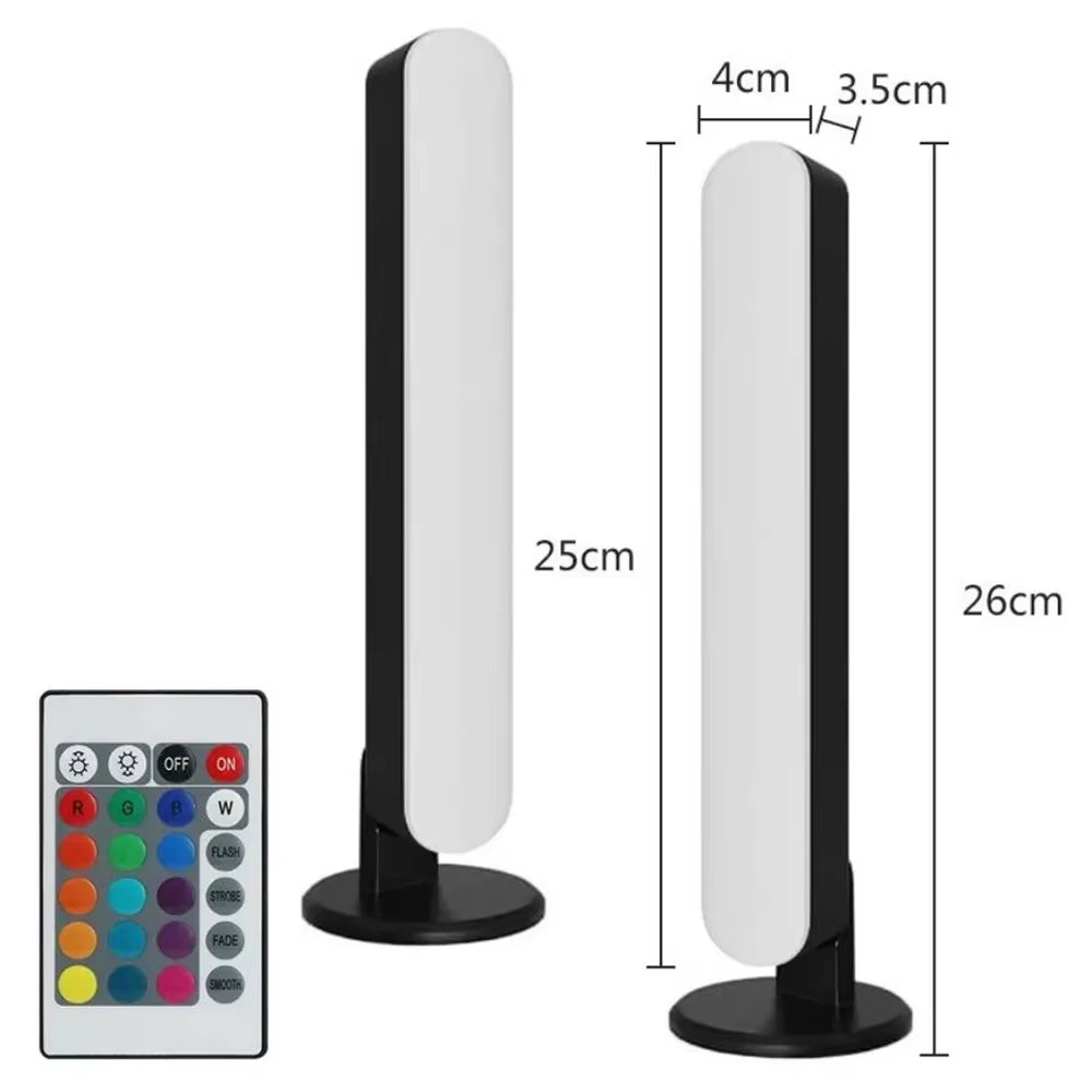 Car/Game Computer Desktop Decor Light ，LED Desk Atmosphere Lamp RGB Pickup Lights Remote Control RGB Color Rhythm Ambient Lamp 。