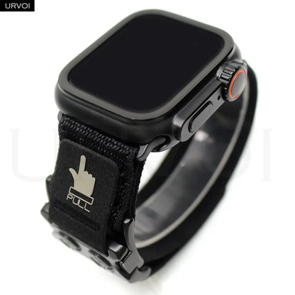 URVOI Band for Apple Watch Ultra 4 3 2 Series 12 11 10 9 8 7 6 SE Fine Nylon Loop Strap Pull Tab Quick Release Magnetic Closure 49Mm (Band Only)
