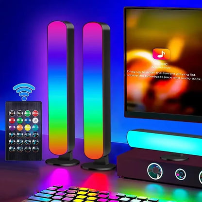 Car/Game Computer Desktop Decor Light ，LED Desk Atmosphere Lamp RGB Pickup Lights Remote Control RGB Color Rhythm Ambient Lamp 。