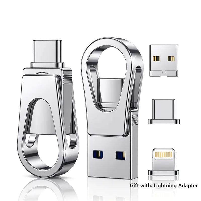 USB Flash Drive 3-In-1, Type-C OTG Dual Interface, Large Capacity Memory Stick, No App Needed, Compatible with Ios Android , for Phone Computer ,Student Office Use