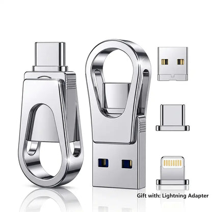 USB Flash Drive 3-In-1, Type-C OTG Dual Interface, Large Capacity Memory Stick, No App Needed, Compatible with Ios Android , for Phone Computer ,Student Office Use