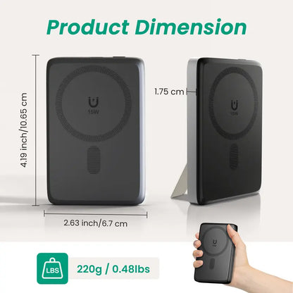 10000Mah Silicone Magnetic Mobile Power Bank with Built-In Foldable Stand - 22.5W Fast Charging Foldable Wireless Charger, 15W Chargeable 4-Device Station with USB-C Charger Cable, Slim Battery for Iphone 12/13/17 & Android Smartphones Techvibes