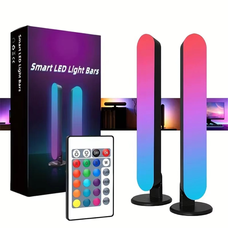 Car/Game Computer Desktop Decor Light ，LED Desk Atmosphere Lamp RGB Pickup Lights Remote Control RGB Color Rhythm Ambient Lamp 。